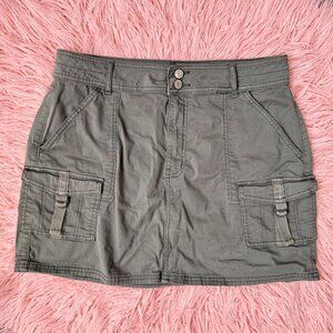 Green Cargo Mini Skirt